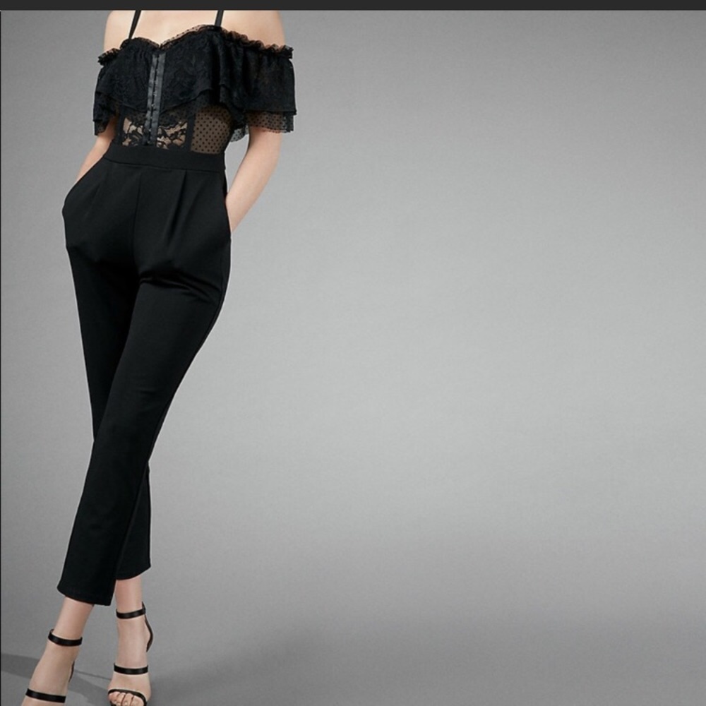 Express Black Jumpsuit with Lace detailing